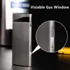 2022 New Windproof Lighter Flat Flame Torch Cigarette Gas Lighter Jet Metal Butane Refill Lady Smoking Lighter Open Fire Gadgets