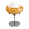 Lampade da tavolo Nordic Egg Tart Lampada in stile giapponese Marrone retrò bianco crema Paralume Fondo in ferro Camera da letto Decorazione comodino194d