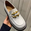 Mocassins à semelle épaisse de Style britannique rétro pour femmes, chaussures simples à bout rond en cuir véritable, mocassins à boutons dorés, chaussures à plateforme plate de printemps