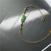 Link cadeia de calcedonia bracelete feminina s925 esterlina embutido de prata yang tubo jade verde com superfície de ovo completo