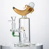 Bananowy kształt nargile szklane bongi prysznicowe perc perkolator rur wody olej dab rig owoce styl unikalny bong z miską