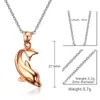 n078 Women Men Stainless Steel Lovely Dolphin Pendant Couple Necklace Black Rose Gold for Good Friends For Lover