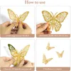 Wall Stickers 36Pcs 3D Artificial Butterfly Stickers, DIY Removable Hollow Decals, Used For Wall, Refrigerator And Wedding Decorations