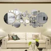 Wall Stickers 26/32pcs Round Mirror 3D Sticker DIY TV Background Living Room Decor Bedroom Bathroom Home Decoration