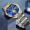 LIGE Men Mechanical Watch Golden Top Brand Luxury Automatic Watch Sport Stainless Steel Waterproof Watch Men relogio masculino 210527