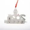 DHL Kwarantanin Spersonalizowany Boże Narodzenie 2021 Dekoracja DIY Wiszące Ornament Cute Snowman Wisiorek Dystansowy Społeczny Party Szybka Dostawa ABS