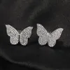 Brincos para homens Brincos de Butterfly de Butterfly Silver Butterfly Jóias Hip Hop