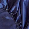 Bonenjoy Pla Cool Fibra Fibra Silled Bedsheet com Elastic Band Single Twin Rainha King Size Azul Color Fresco Folha Cama e Bedsheets 210626