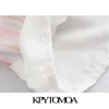 Kpytomoa Dames Chique Mode Kantoor Dragen Kleur Gestreepte Mini Rok Vintage Een lijn Back Rits met voering Vrouwelijke rokken Mujer 210629