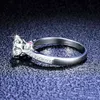 925 prata esterlina Mosan039s anel de broca Moda woman1ct anel coroa de diamante com seis garras Dcolor Mosan diamante9486686