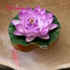 5pcs 17Cm EVA Artificial with leaf set Foam Flowers Water Lily Floating outdoor fish tank pool landscaping potted plants