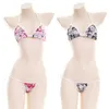 Frauen Erotische Kostüme Unterwäsche Set Sexy Dessous Lolita Kawaii Baumwolle Gestreiften Mini Bikini Erwachsene Cosplay Bh Babydolls Gstring Q07620516