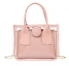 Mode Trend Ladies Transparent Jelly Candy Color Lite Bag Korean Solid personlighet Big Buckle Crossbody Shoulder Handbag
