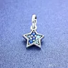 925 Sterling Silver Bright Star Pendant Bead Passar Europeiska Pandora Style Smycken Charm Armband