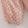 Dress Woman Embroidered Floral Long Women Oversized Vintage Puff Sleeve Midi Casual Summer es 210519