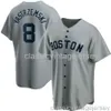 Carl Yastrzemski # 8 Maglia da baseball grigia XS-6XL Maglia da baseball da uomo donna giovanile cucita