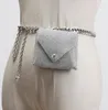 Bel çantaları artı boyutu zincir fanny paketleri kadınlar rhinestone beyaz siyah mini flep paralı ruj anahtar crossbody pvc omuz torbası243g