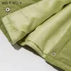 WOTWOY Patchwork manches automne hiver vestes femmes élégant simple boutonnage coton rembourré Parkas femme vendu bulle manteau 211108