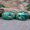 Artificial Crystal Pipe Oval Malachite Handle Foreign Simple and Fashionable Portable Tobacco Smoking Pipe