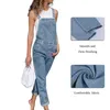 Fashion Women Baggy Denim Cross Border Special Jeans Bib Full Length Overall Solid Loose Causal Jumpsuit Suspender 210720
