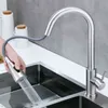 Torneira de cozinha aço inoxidável único punho puxar para fora pia de cozinha mixer de água torneira 360 rotação chuveiro faucet stream pulverizador 211108