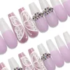 30pcs Full Cover Unghie finte Premere su Ballerina Bara lunga Punte per unghie in acrilico Strumento per manicure per regalo di Natale