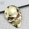 Halloween Car Autocollant squelette Skull Os 3D Metal Chrome Car Motor de voiture Logo Emblem Badge Autocollant Autos