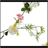 Dekorativa Blommor Kransar Festliga Party Supplies GardenArtificial Peony Rose Leaves Plant Jul Long Rattan Blommarrangemang Atmosp