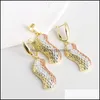 Örhängen Halsband Smycken Ställer 3st / set Mode för kvinnor Färgad ihålig rund Hängsmycke Förlovningsbröllop Holiday Set Drop Leverans 2021 O