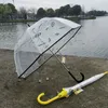 Kinder Regen Gear Pagode transparenter Regenschirm mit langem Griff, gerader Spitze, Cartoon-Auto, bunte Tupfen, Lächeln, bedruckter Sonnenschirm 761 V2