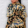 Kvinnors kostymer Blazers Felyn 2021 Högkvalitativ design Blazer Luxury Print Notched Long Sleeve Office Lady