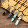 Kristallen ketting Natuurlijke Reiki Healing Stone Hanger met Ketting Amethist Roze Quartz Edelsteen Chakra Yoga Pendulum Waarzeggerij Energie Sieraden Gift