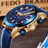 Moda Blue Men Watch Lige Top Luksusowy Marka Zegarek Wrist Man Casual Skórzany Wodoodporny Sport Kwarcowy Zegar Relogio Masculino 210527