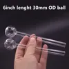 6Inch(15cm) Pyrex Glass Oil Burner smoking Pipe Cheap Clear Glass water Pipes 30mm ball Bubbler Pyrex glass Pipes OEM & ODM