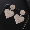 Cœur complet Crystal Beauté Beaux Boucles d'oreilles pour femmes Brillant Strass Boucle d'oreille Mode Mariage Party Bijoux Accessoires