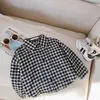 Korean style baby girls fashion plaid shirts cotton soft casual long-sleeved shirt children Tops 210713