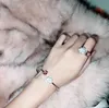 مصمم خواتم سيدة Pink Pink Diamond Series Rose Shape Ring for Women Fingerrings Wedding with Box