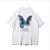 T-shirt Hip Hop Drop Oversize Harajuku Fashion Streetwear per donna T-shirt farfalla colorata manica corta in cotone 210629