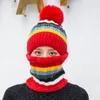 قبعة / جمجمة قبعات الشتاء المرأة محبوك قبعة وشاح الإناث الدافئة مجموعة الأزياء الصوف سماكة عارضة الثلج
