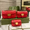 2022 FASHION Marmont WOMEN luxurys 디자이너 가방 446744 진짜 가죽 핸드백 체인 화장품 메신저 쇼핑 숄더백 Totes 레이디 지갑 지갑 BOX 01