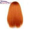 Orange Color Kinky Straight Synthetic Headband Wig For Black Women Heat Resistant Fiber Full Coarse Yaki Gluless Wigs With Hair Sc2710822