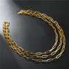 Chains Fashion Paperclip Link Chain Women's Necklace 316L Stainless Steel Gold Color Long For Women Men Jewelry Gift