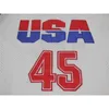 Mens Basketball Jerseys 45 Donald Trump Jersey Stitched White Shirt Uniform 2016 Commemorative Edition Mesh för Man Storlek S-XXXL