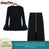 Plus Size Rokken voor Dames Kantoor Casual Midi Women's Potlood met zip lange zwarte hoge taille Grote 210428