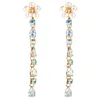 Brand Pearl Flower Studs Women Long Colorful Rhinestone Diamond Drop Earrings Gifts Fashion Design Statement Street Party Charm Jewelry Accessories