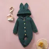 Baby Rompers Babies Toddler Clothes Boy Girls Jumpsuit Spädbarnskurs vår Hösten långärmad nyfödd en bit kläder huva 3349 Q2