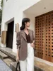 Retro blazer woman loose Long sleeve fitting korean style spring autumn fashion office wear female suit jacket 210608