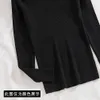 여자 니트 티 2022 가을 라펠 슬림 코트 구덩이 버클 섹시 v- 넥 긴 소매 목 니트 가디건 스웨터 자르기 한국 패션