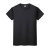 새로운 라운드 넥 솔리드 컬러 티셔츠 여름 코튼 바닥 셔츠 반팔 망 및 여성 반팔 C8RRHVW3I
