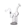 Recycleur de verre clair de haute qualité dab rig bong 8 pouces tuyau d'eau en verre pomme de douche perc barboteur de plate-forme pétrolière avec banger / bol d'huile